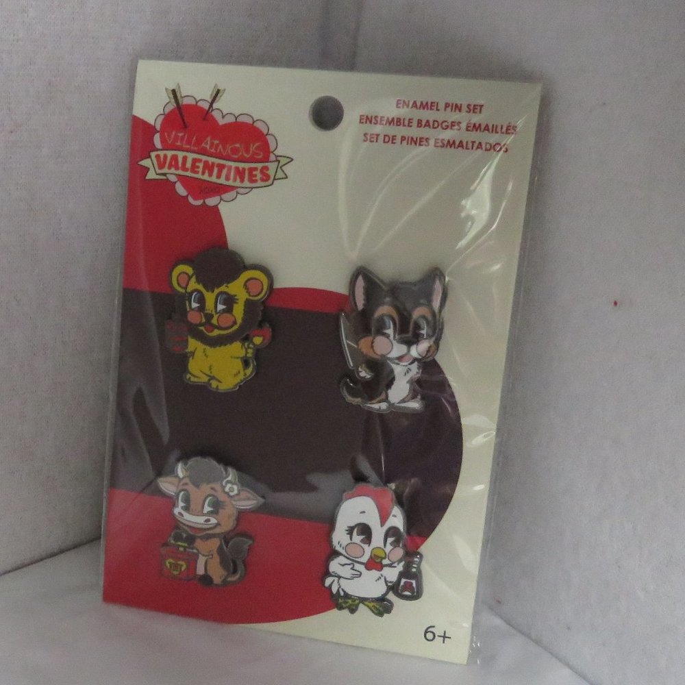 The Loungefly Funko Villainous Valentines Enamel Pins 4 Piece Set